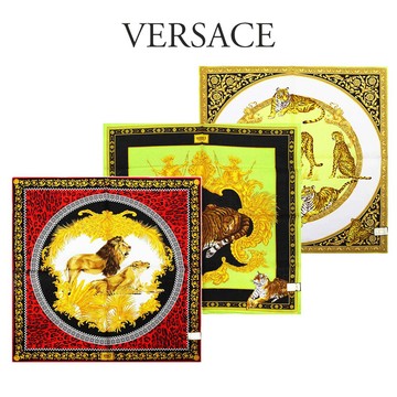 VERSACE凡賽斯華麗動物印花純棉方巾 領巾(任選)｜GoBrand購名牌