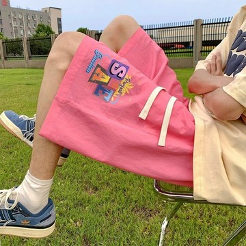 1號倉庫精品男長褲 夏季冰絲短褲 多巴胺速干美式短褲男2024新款爆款夏季休閑運動褲寬松透氣五分褲
