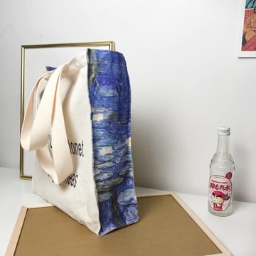 📌慕夏選物💦台灣現貨💦 ～印象派大師 莫內 Monet  睡蓮  帆布袋 肩背包 (有拉鍊設計）