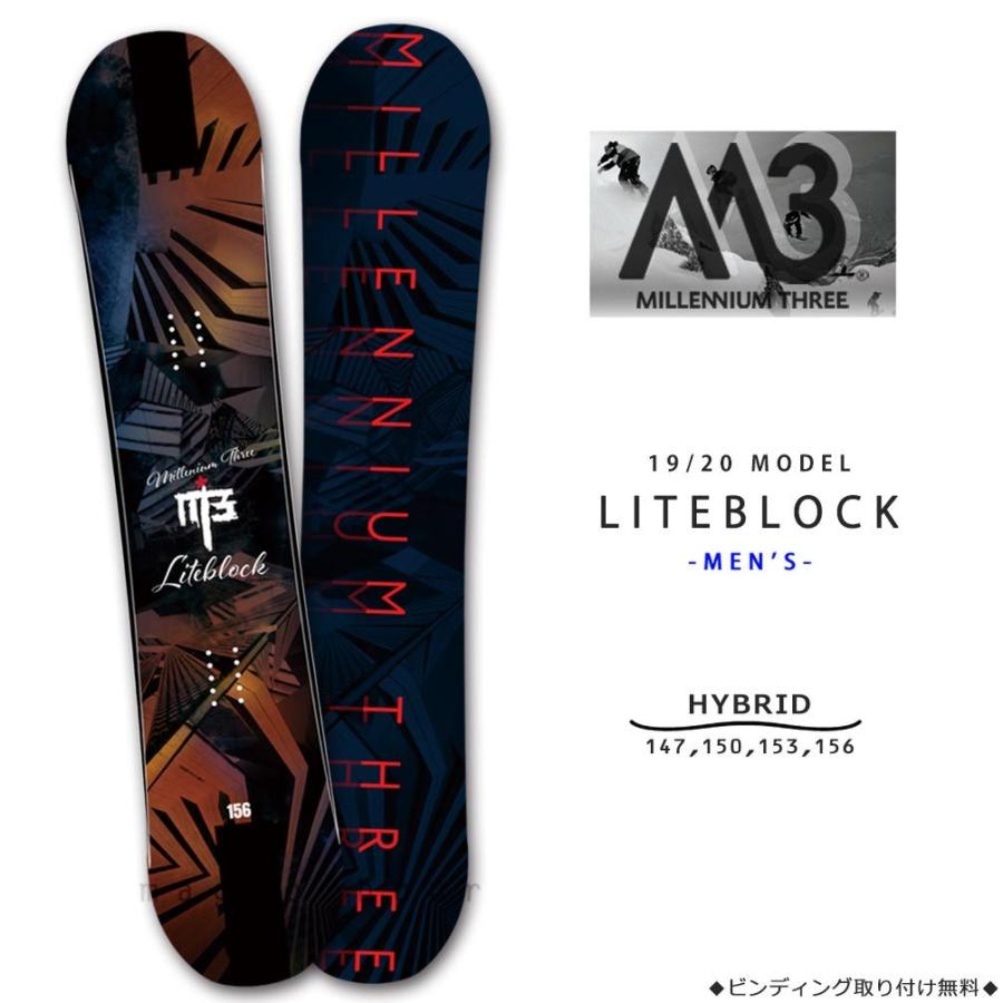 スノーボード 板 メンズ 単品 2020 M3 ミレニアムスリー LITEBLOCK ハイブリッド キャンバー Wロッカー ツインチップ グラトリ  パーク かっこいい 黒 ブラック | LINEブランドカタログ