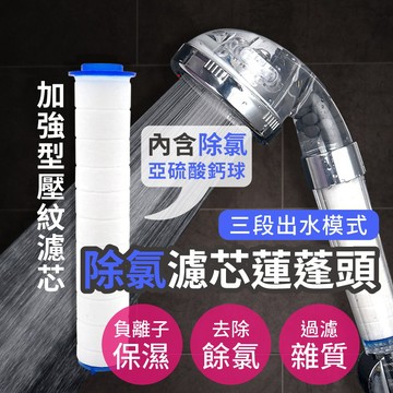 蓮蓬頭 過濾蓮蓬頭 除氯濾芯 三檔出水 加強型過濾棉 負離子蓮蓬頭 可拆洗花灑 蓮蓬頭