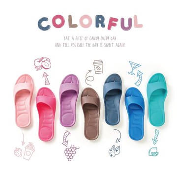 台灣製EVA環保材質一體成型Q彈四季室內拖鞋