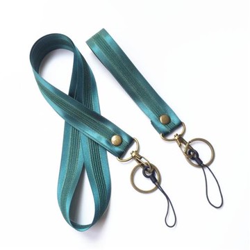寬版青古銅掛扣小眾綢質掛脖繩加手繩個性化手機鏈鑰匙掛繩