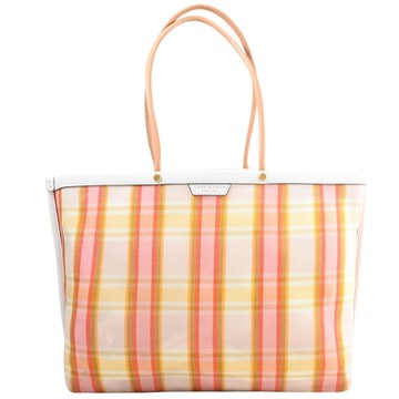 TORY BURCH Perry Mesh Triple 繽紛格紋款三層肩背托特包/購物包