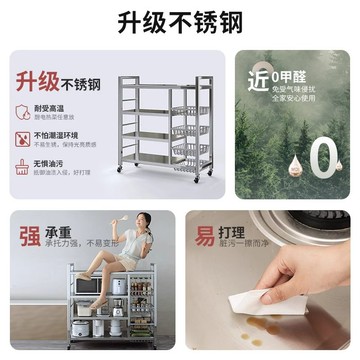 衛生間小推車不銹鋼置物架落地多層收納架洗漱用品化妝品儲物架子