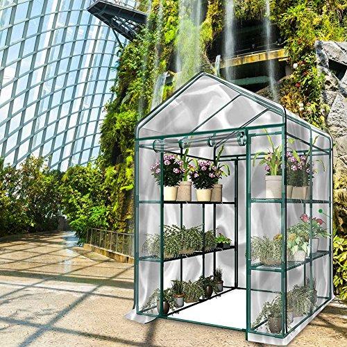 Yosoo 特大 PVC ビニールハウス ガーデンハウスカバー 植物 ビニール温室 フラワースタンド・ガーデンラック・温室・