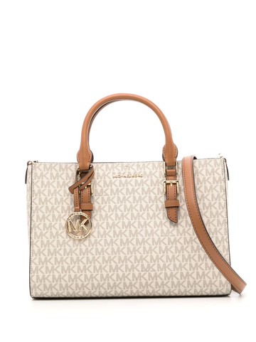Michael Michael Kors - Sally monogram-pattern crossbody bag - women - Calf Leather - One Size - White