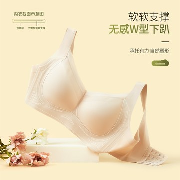 🚀虧本到貨🚀日本🇯🇵W型軟支撐無痕內衣性感蕾絲超大碼薄款大胸顯小側收副乳文胸