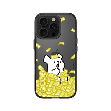 iPhone 16 Pro Clear (相機按鈕) 酷墨灰 - Maltese線條小狗 - 財富自由