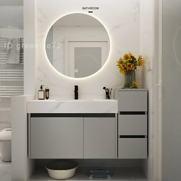 破損包賠不銹鋼衛浴室櫃組合衛生間洗臉盆洗漱臺廁所洗手池潔具巖板一體盆T1