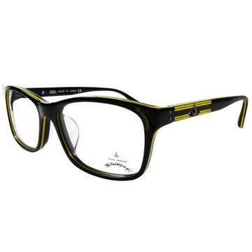Vivienne Westwood 英國Anglomania霸氣率性★線條LOGO光學眼鏡(黑+黃)AN29101