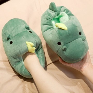 包跟毛絨家居情侶厚底冬天棉拖鞋女卡通冬季可愛絨室內保暖毛毛鞋