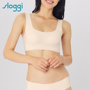 sloggi-ZERO FEEL 2.0升級版零感系列高圓小V領背心式無鋼圈內衣 淺白膚｜88R382 1H
