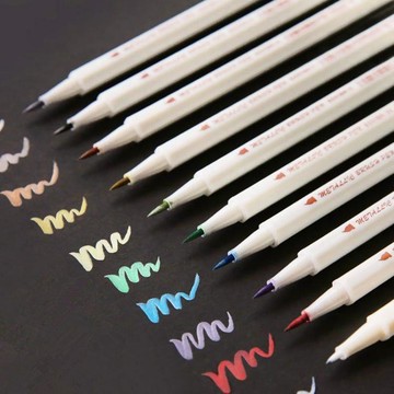 🚚臺灣出貨💨珠光金屬馬克筆彩色油漆筆 照片筆DIY相冊卡紙塗鴉筆彩色軟手賬筆