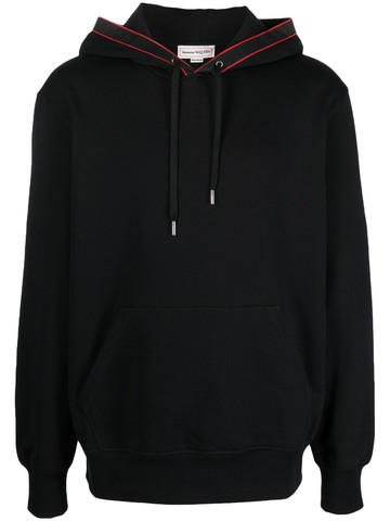 Alexander McQueen - logo-print cotton hoodie - men - Cotton - XL - Black