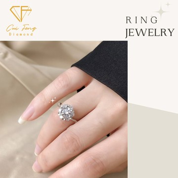 【CF鑽飾】戒指 莫桑鑽《心花怒放》1克拉 女戒 鑽戒