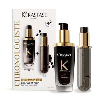 【KERASTASE 卡詩】黑鑽極萃逆時玫瑰香氛露組[75ml+補充75ml]-平輸版