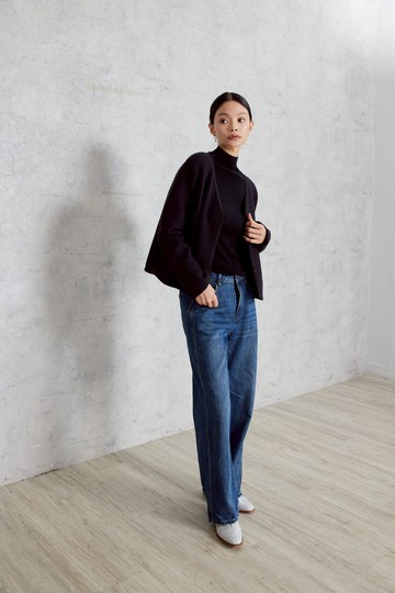 25FW 織帶飾邊V領短外套