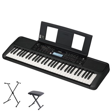 『YAMAHA 山葉』PSR-E383 便擕式具力度感應61鍵電子琴含架椅 / 公司貨保固