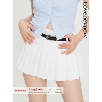 LOVEHEYNEW純欲百褶a字半身裙裙褲女夏季簡約百搭辣妹防走光短裙