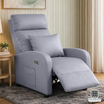 【Hampton 漢汀堡】丹尼爾電動躺椅-鐵灰色(含腰枕)