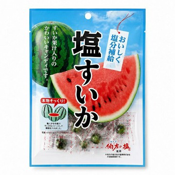 【江戶物語】宮川製菓 鹽西瓜風味糖 63g 硬糖 迷你西瓜造型糖 鹽西瓜糖 鹽糖 水果糖 伯方之鹽 鹽分補給 日本進口