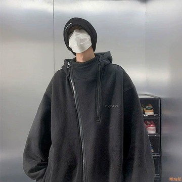 oversize重磅開衫衛衣男春秋高級感潮牌痞帥炸街美式復古連帽外套