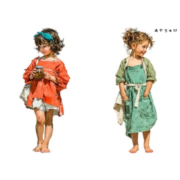 【4 月新品 2】08-127-0226 人物貼紙 鄉村女孩 B