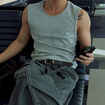 正韓2TYPE 休閒華夫格鉚釘口袋無袖背心 4色 YUPPIE 預購商品 0526