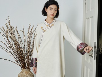 【鶴夢】 新中式復古藏裝/改良流蘇旗袍