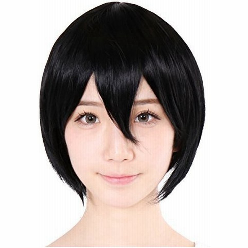 富士達 ウィッグ ショート コスプレ フルウィッグ ボブ 男装 ウイッグ ストレート 毛量 多め 黒 黒髪 ブラック 耐熱 かつら ネット付き E 通販 Lineポイント最大get Lineショッピング