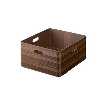 【KING JIM】KIINI 木質風格折疊收納箱  M 深棕