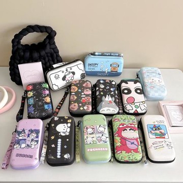 卡通手機移動電源硬盤數碼收納包CCD相機耳機數據線充電器卡通收納盒掛繩U盤包防震收納包零錢鑰匙便攜盒子