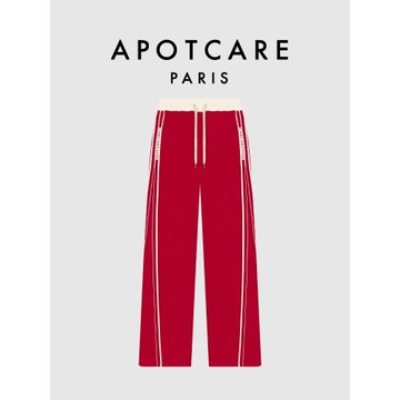 【新品】法國APOTCARE官網 撞色高腰紅色休閑褲女2025秋季新款