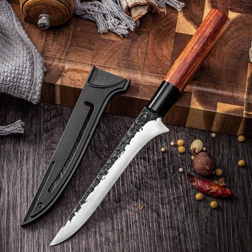 輝仕手工鍛打剔骨刀紅花梨柄殺豬分割專用刀殺羊刀賣肉刀具鋒利