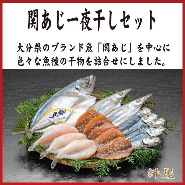 絆屋　関あじ一夜干しセット（大分県 杵築市 絆屋 関あじ 一夜干し 贈り物 お歳暮 中元 ギフト）