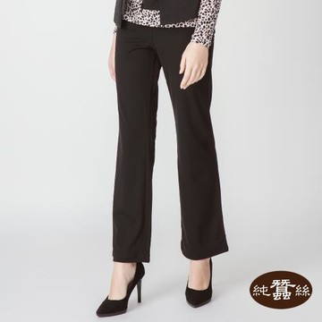 【岱妮蠶絲】親膚蠶絲直筒小喇叭褲-黑色(RWP4CR05)