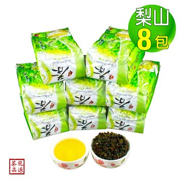 【龍源茶品】梨山清晨薄霜手捻金芽烏龍茶葉8包組(150g/包-附提袋-共1200g-生青茶/無焙火/無發酵)