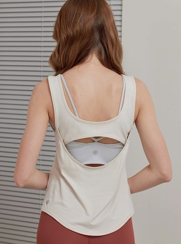 【S2N】BREAK FREE 彈性絲滑美背罩衫_Nude T261