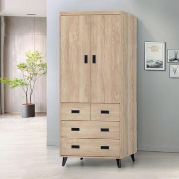 MUNA家居  239型北美橡木2.7X7衣櫥(四抽)  81X57X201cm