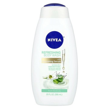 Nivea, 清爽沐浴露，清新蘆薈百合，20 液量盎司（591 毫升）