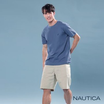 Nautica 官方旗艦 男裝 吸濕排汗休閒短袖T恤-藍紫色