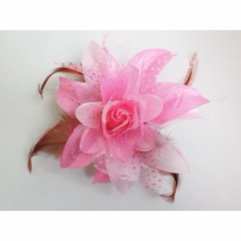 髪飾り コサージュ ピンク薔薇ドット羽根 振袖 成人式 卒業式 袴 着物 浴衣 通販 Lineポイント最大1 0 Get Lineショッピング