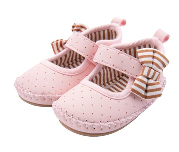 【NikoKids】寶寶的第一雙鞋 nikokids的第一雙學步鞋 軟Q底手工縫製學步鞋/(SG611粉紅點點學步鞋)【柔軟舒適室內室外皆宜】娃娃鞋
