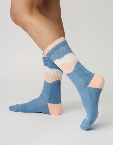 雲靄高筒登山襪- 天空藍