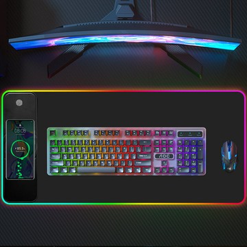 源頭工廠純黑無線充rgb發光鼠標墊高級感超大游戲鼠標墊無線充【Snowbelle優選】