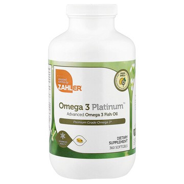Zahler, 白金版 Omega-3，高階 Omega-3 魚油，2000 毫克，360 粒軟膠囊（每粒軟膠囊 1000 毫克）
