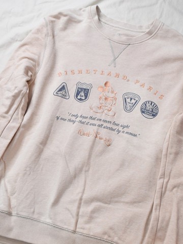 Vintage 迪士尼大學T 淺膚 Disneyland Paris