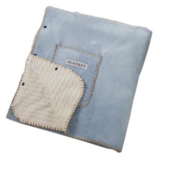 紫羅蘭多功能法萊絨披肩毯辦公室午休空調蓋毯帶扣懶人毯家居蓋毯