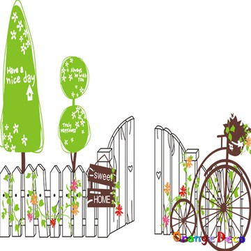 【橘果設計】庭院壁貼 牆貼 壁紙 DIY組合裝飾佈置